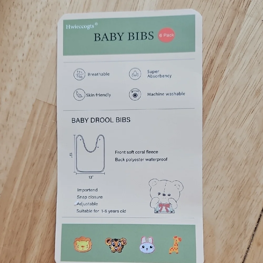 NWT 5 Super Soft Baby Bibs Extra Large Size